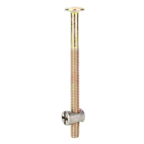 Furniture Bolts and Barrel Nuts, 10 Pcs Bed Frame Bolts Crib Replacement Hardware Kit M6 Bed Bunk Furniture Hex Dowel Bolts with Barrel Nuts Carbon Steel Cross Dowel Nut (80mm) - size: 80mm