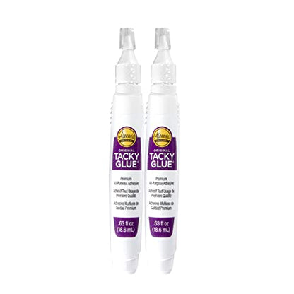 Aleene's Original Tacky Glue Pen, Precision Tip Application, All Purpose Adhesive, Perfect for Crafts and DIY Projects, Dries Fast and Clear, .63 fl oz 2-Pack