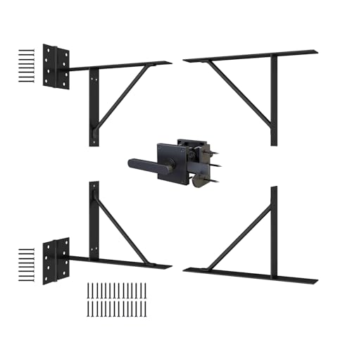 DIYHD Anti Sag Gate Kit with Left-Opening Latch, Black - color: Black Kit + Left Open Latch
