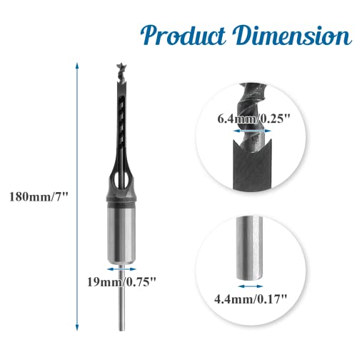 1/4" Square Hole Drill Bit Mortising Chisel Woodworking Tool