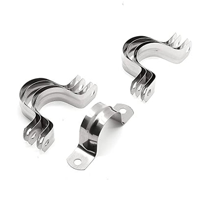 16Pcs 1 1/4 Inch Stainless Steel Conduit Clamps, Two Hole Strap U Bracket Rigid Pipe Strap Metal U Clamp Conduit Strap Tension Clips U-tube Clamp Heavy Duty - size: 1-1/4" / 32mm