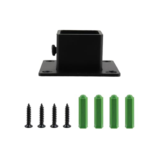 Wealrit 4 PCS Square Deck Post Base,1" Flange Anchor Fence Post Spike - style: 4 pcs 1" Black