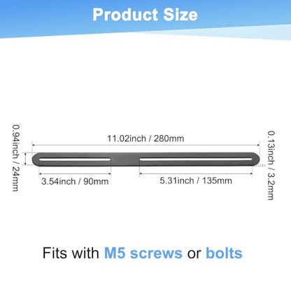 M METERXITY 2-Pack Flat Mending Plate Support 11.02x0.94in, Black - color: Black, size: 280 x 24mm