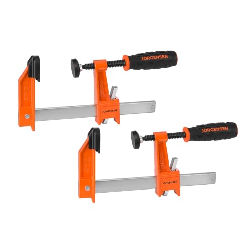 Jorgensen 6" Heavy-Duty Steel Bar Clamp Set, 1000 lbs Load Limit, 2-Pack - size: 6 Inch Heavy Duty
