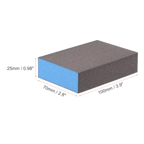 HARFINGTON 4pcs Sanding Sponge Blocks #220 (800-1000 Grits) Wet/Dry Hand Sanding Sponges, 100x70x25mm Foam Sanding Block Pad for Polishing Kitchen Metal Wood Drywall Furniture, Brown&Blue - color: Brown, Blue, size: 800-1000 Grits