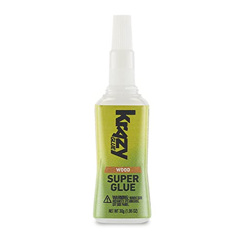 Krazy Glue Fast-Dry Wood Superglue, Strong Adhesive + Precision Tip (30g)