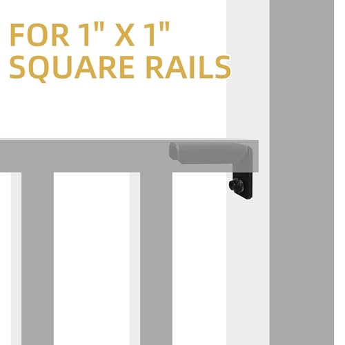 Fence Mounting Brackets for 1x1 Square Rails, Carbon Steel Fence Panel Internal Connector with Screws, Black 20 Pack