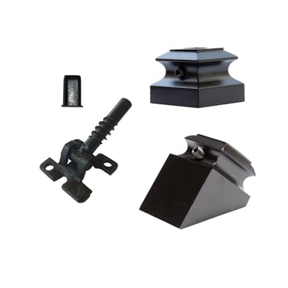 Adjustable Angle Connectors with Satin Black Shoes: 50 Connectors 25 Flat 25 Rake (for Installing 1/2” Metal Balusters) - size: 50 Connectors 25 Flat 25 Rake