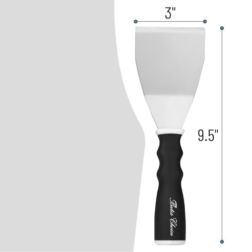 Bates- Bent Scraper, 3", Stainless Steel, Soft Grip & Heavy Duty, Hammer End, Drywall Spackle Knife, Metal Paint Scraper Tool for Wood, Putty Knife Scraper, Wall Scraper, Drywall Knife, Scrappers Tool
