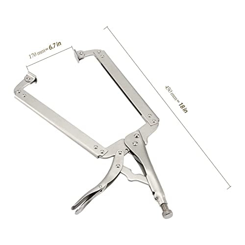 3 Packs 18 Inch Large C Clamp Locking Pliers with Swivel Pads, Heavy Duty Vice Grip Clamp Set, Adjustable Welding Clamps Tools for Woodworking Welding - size: 3PCS 18 Inch without Rubber Handle