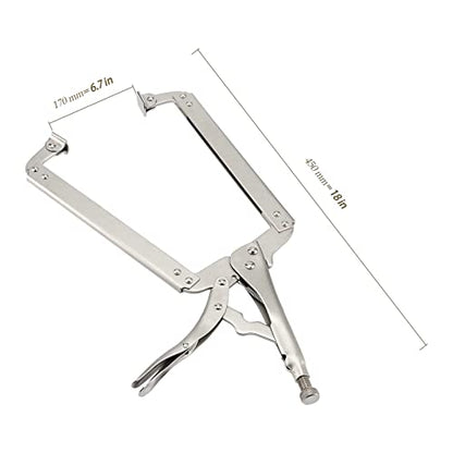 3 Packs 18 Inch Large C Clamp Locking Pliers with Swivel Pads, Heavy Duty Vice Grip Clamp Set, Adjustable Welding Clamps Tools for Woodworking Welding - size: 3PCS 18 Inch without Rubber Handle