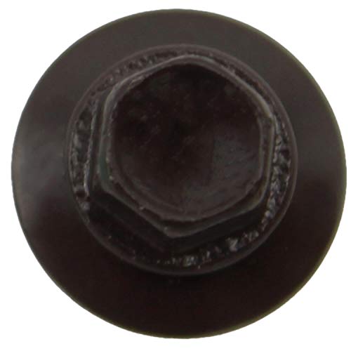 10 x 1 Dark Brown Metal Roofing Screws - Hex Washer Head- Self-Starting/Tapping - EPDM Washer. 1 Bag - 250 Screws - color: DARK BROWN, size: 1"