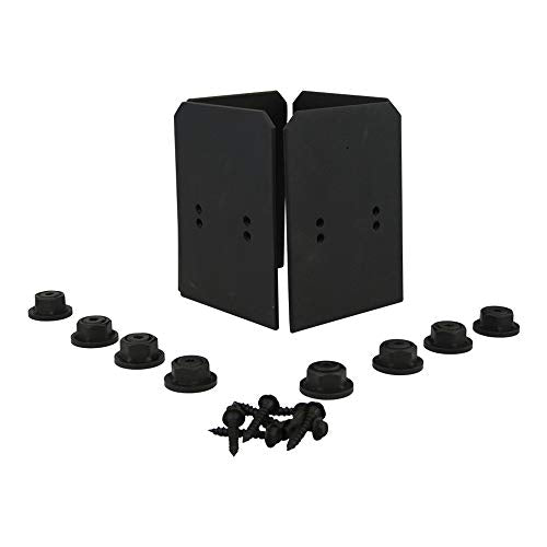 OZCO Ironwood Faux Post Base Kit, 6in x 6in, 4 Pack with Hardware, Black - size: 6x6, style: Ironwood, Faux Post
