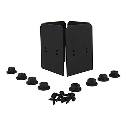 OZCO Ironwood Faux Post Base Kit, 6in x 6in, 4 Pack with Hardware, Black - size: 6x6, style: Ironwood, Faux Post