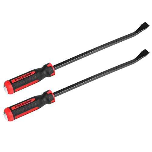 TOOLEAGUE Utility 18" Pry Bar Set with Strike Cap Handle, 2Pcs - size: 18"