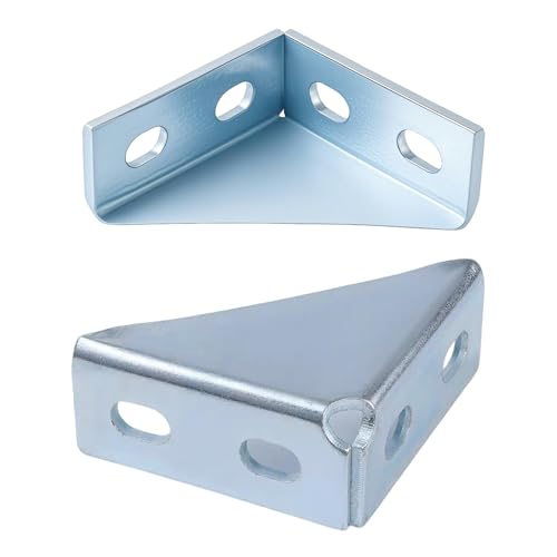 90 Degree Gusseted Fitting for 1-5/8" Strut Channel,4 Hole Heavy Duty Steel Right Angle Connector Brackets for 1 /2" Bolt, 5 mm Thick ，Unistrut Hardware(4 Pack) ﻿ - size: (4 Pack)