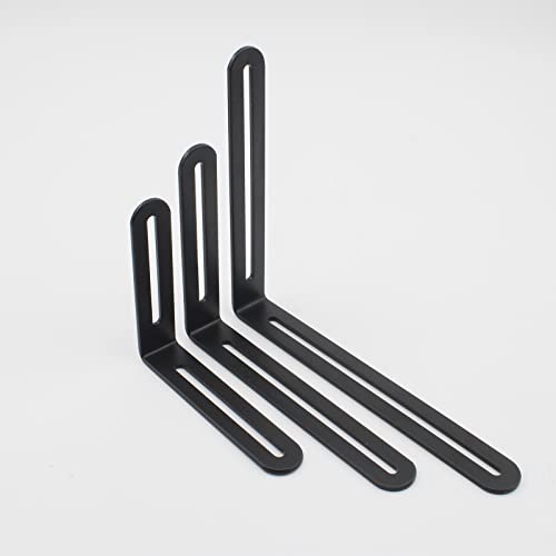 4 PCS Adjustable L-Shape Corner Brace, ULIFESTAR Heavy Duty Thicken Stainless Steel Joint Right Angle Brackets L Slotted Support Shelf Bracket for PC Case,Fixing Furniture-100x120x3mm/3.94x4.72x0.12'' - size: Black 3.94 x 4.72 x 0.12 inches