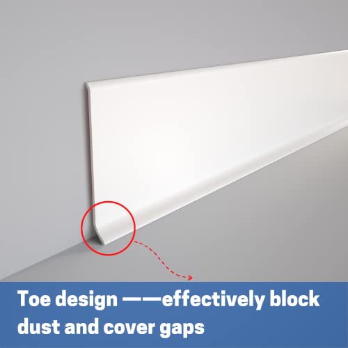 COUKIU Peel and Stick Rubber Baseboard Trim, 6 Inch x 40 Feet, White, S152 - color: White, size: 6in x 40ft