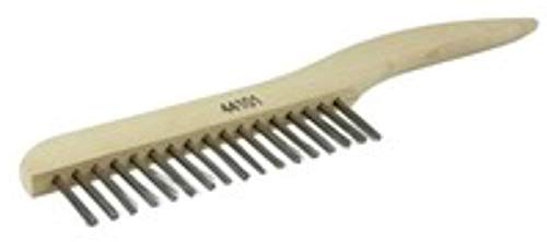 Weiler 44101 Hand Wire Scratch Brush, .012 Stainless Steel Fill, Shoe Handle, 1 x 17 Rows, Made in the USA (Pack of 12) - size: 10" x 3/8" Block, 1-1/16" Trim Length, style: Pack of 12