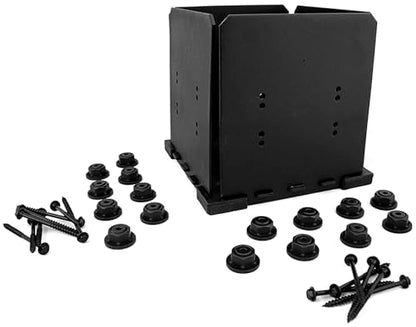 OZCO Ironwood Post Base Kit, 10in x 10in, 1 Kit with Hardware, Black - size: 10x10, style: Ironwood