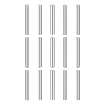 HARFINGTON 15pcs Dowel Pins M4(4mm) x 30mm 304 Stainless Steel Cylindrical Shelf Support Peg Pin Rod Fasten Elements for Metal Devices Wood Furniture DIY Installation, Silver - size: M4 x 30mm