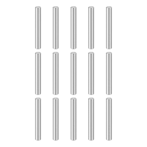 HARFINGTON 15pcs Dowel Pins M4(4mm) x 30mm 304 Stainless Steel Cylindrical Shelf Support Peg Pin Rod Fasten Elements for Metal Devices Wood Furniture DIY Installation, Silver - size: M4 x 30mm
