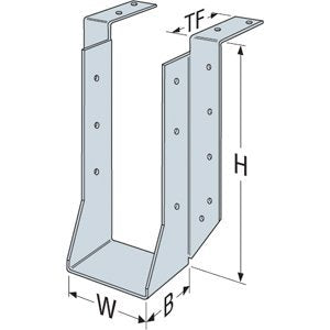Simpson Strong-Tie HUTF HU26-2TF Heavy Top-Flange Hanger - 3-1/8 in. (W) x 5-3/8 in. (H) x 2-1/2 in. (B), Double 2x6 Joist Size, Heavy Duty 12-Gauge Steel Build, Zinc Galvanized Finish