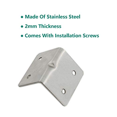 Heavy Duty Stainless Steel Corner Braces L Shape Brackets,ULIFESTAR 90 Degree Joint Right Angle Bracket Fastener for Wood Shelves Dressers Chairs with Screws 8 Pack 38 x 30mm/1.5 x 1.2'' - size: 4 Holes 38 x 30mm/1.5 x 1.2''