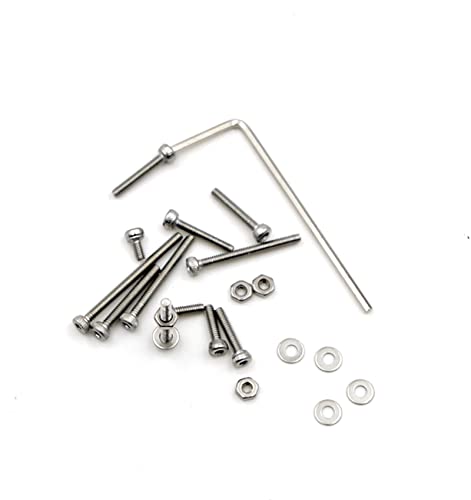 Metric M2 304 Stainless Steel Hex Socket Cap Screw Nut & Washer Kit - size: M2