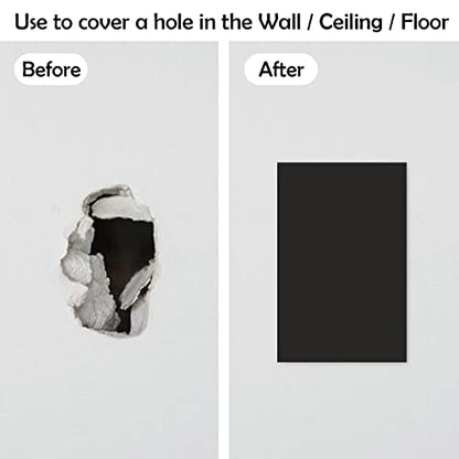 Rubber Bond Self-Adhesive Rubber Wall Outlet Cover Plate 5 Pack - Easy to Apply Peel & Stick Drywall Hole Patch - 5x3 Inch Screwless Blank Wall Plate Cover - Premium Rubber Wall Hole Cover (Black) - color: Black, size: 5x3 Inch Rectangular