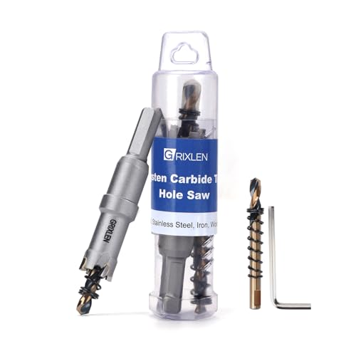 0.59" (15mm) Tungsten Carbide Tip Hole Saw,Hole Saw with M2 Pilot bits - size: 0.59" (15mm)