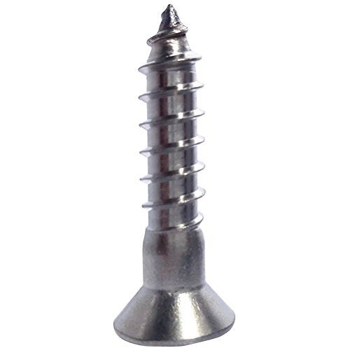 #14 x 2 Flat Head Wood Screws, Phillips Drive, Type 316 Marine Grade Stainless Steel, Partial Thread, Bright Finish, Quantity 25 By Fastenere