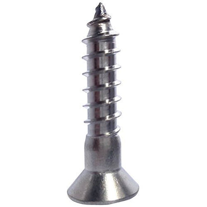 #14 x 2 Flat Head Wood Screws, Phillips Drive, Type 316 Marine Grade Stainless Steel, Partial Thread, Bright Finish, Quantity 25 By Fastenere