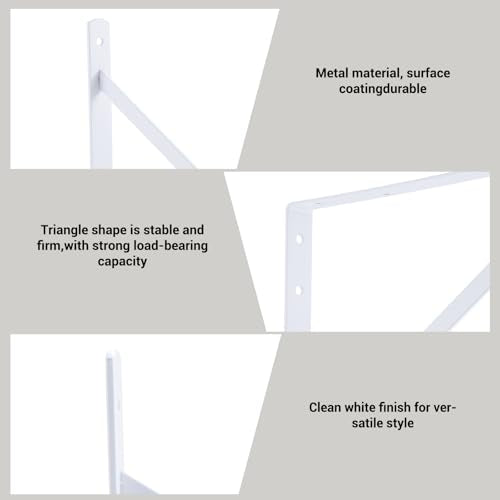 HOME MASTER HARDWARE 20x13 Inch Heavy Duty Shelf Brackets, White 4 Pack - color: White, size: 20 inch x 13 inch-4pcs