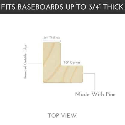 5.5" x 3/4" Outside Corner Baseboard Molding and Trim Block. Pine. (4)