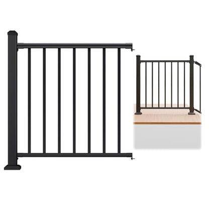 Egadis 1 Pack 36 in x 3 ft Modular Aluminum Porch and Deck Railing Kit - color: Level 3ft - 1Panel 1Post