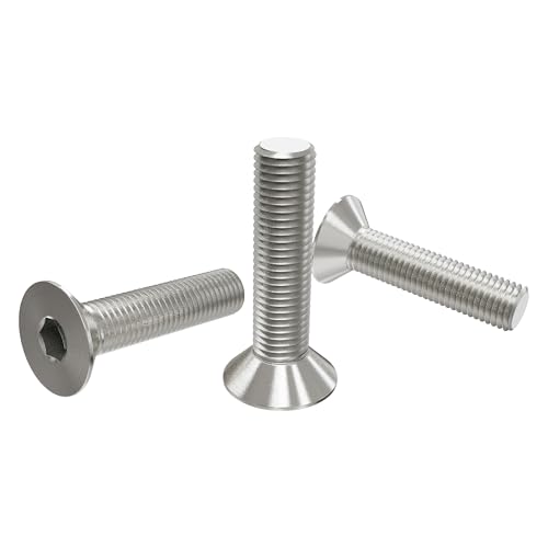 10 Pcs M8x25mm Flat Head Socket Cap Screws,Allen Hex Drive Type, 304 Stainless Steel countersunk Bolt, Full Threaded - size: M8x25mm /10 Pcs