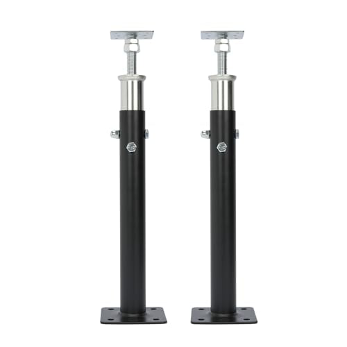 2 PCS Adjustable House Jacks Post for Leveling, 19"-36"(1'7"-3'), Black - color: Black