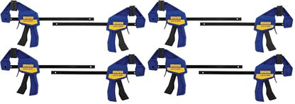 IRWIN Bar Clamp, 6", 8 Pack | QUICK-GRIP | One-Handed | Mini - size: 4 Count (Pack of 2), style: 4 Pack, 6 Inch