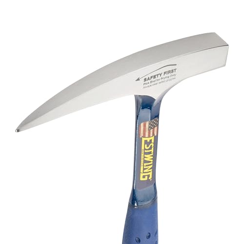 ESTWING Rock Pick, 14oz Pointed Tip, Blue Molded Grip, E3-14P - size: 14 oz (Ounces) Standard Handle