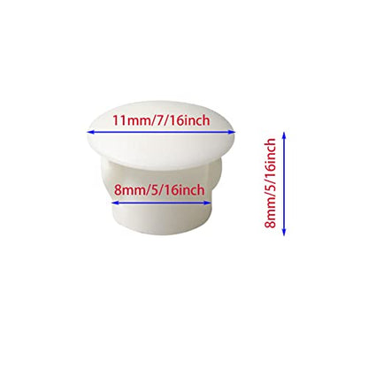 30 Pcs White Hole Plugs 8mm (5/16") Plastic Hole Plugs, Plastic Plug - size: 8mm (5/16")