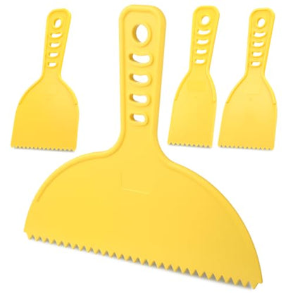 Lothee 4 Pcs Notched Trowel Set, Adhesive Spreader, 7.7",4",3.1",2.4" - size: 7.7",4",3.1",2.4"