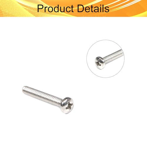 100PCS #6-32 x 1 Machine Screws, Phillips Pan Head, 304 Stainless Steel - size: 6#-32 x 1"