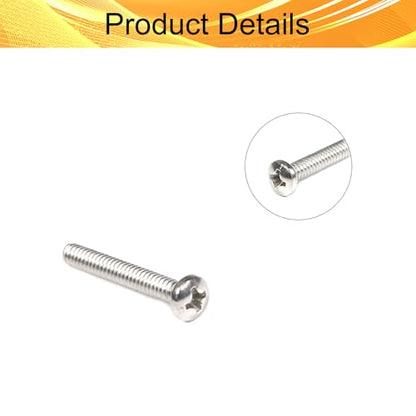 100PCS #6-32 x 1 Machine Screws, Phillips Pan Head, 304 Stainless Steel - size: 6#-32 x 1"