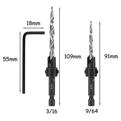 5PCS Countersink Drill Bit Set Quick Change Screw Drill Counter Sink Bit - size: 5PCS