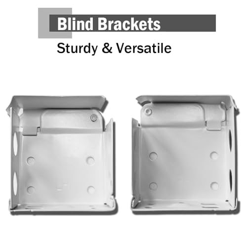 2PCS Mini Blind Brackets, Metal Window Blind Brackets, 2 inch White Window Blinds Headrail Holder Bracket for High Profile Blinds - size: 2-1/2x2-1/4inch