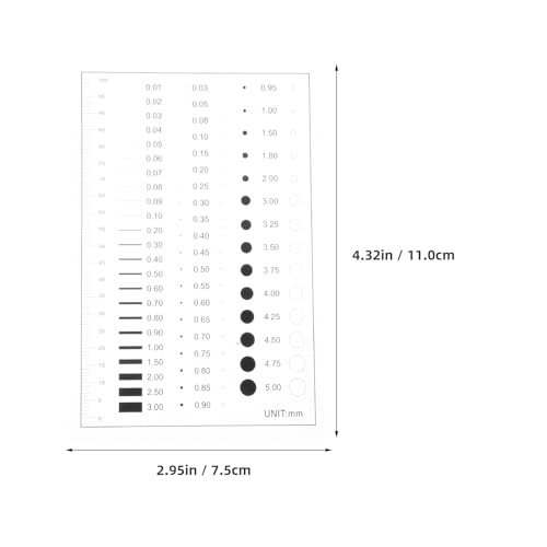 GLEAVI High Precision Flaw Detection Gauge Ruler for Line Width Defect Measurement Portable Tool for Classroom Lab Office Use 4.33X2.95In