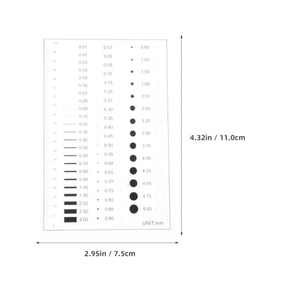 GLEAVI High Precision Flaw Detection Gauge Ruler for Line Width Defect Measurement Portable Tool for Classroom Lab Office Use 4.33X2.95In