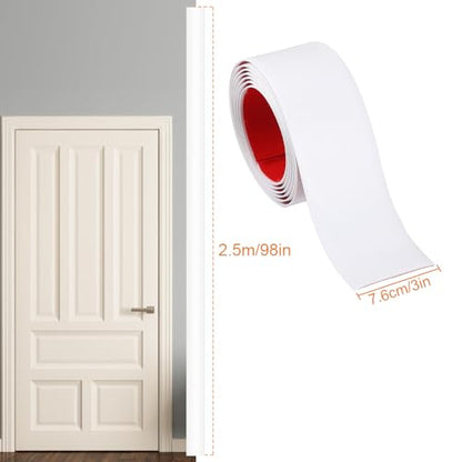8Ft X 3in Wide Floor Transition Strip, White Self Adhesive Vinyl Threshold Strip for Floor Gaps - color: White