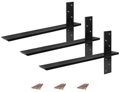 (3-Pack) Free Hanging T Shelf Bracket, Solid Heavy Duty Floating Bracket - size: 18 Inch
